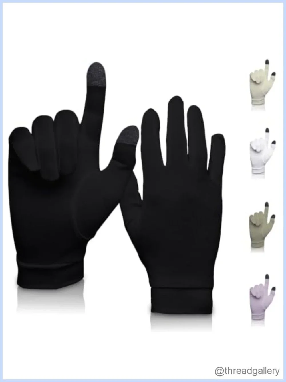 Silk Glove Liners Thermal Touchscreen Unisex with Wash Bag